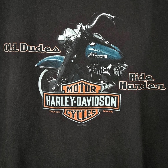 2007 Harley Davidson T-Shirt - Old Dudes Ride Harleys - *Ashley, KY* (Back side) - Picture 2 of 9